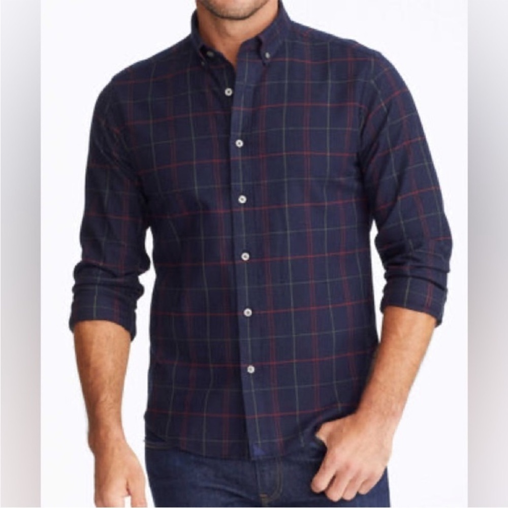 UNTUCKit CAPEZZANA Large Long-Sleeve Plaid Cotton Flannel Shirt